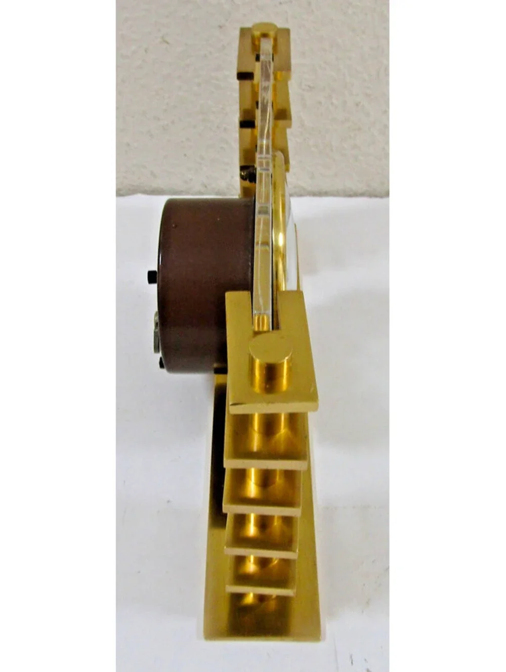 Art Deco 1930s Smiths Bronze and Lucite Desk Clock